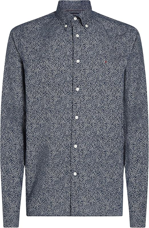 Chemise Homme Flex Poplin en Coton, Multicolore (Night Sky/Ivory Petal Prt), S — photo 5 sur 6