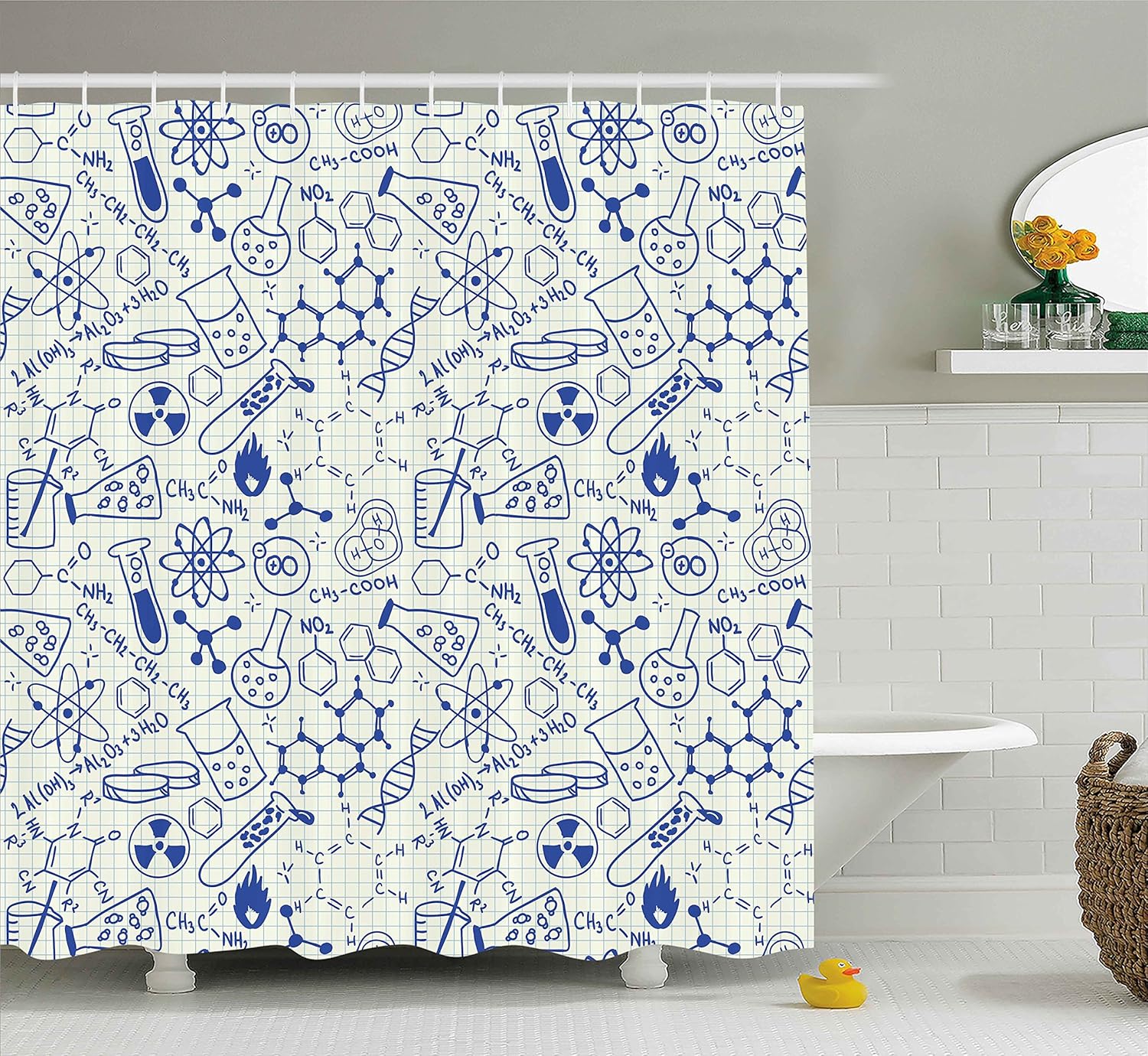 Amazon Com Ambesonne Children Shower Curtain Science Chemistry