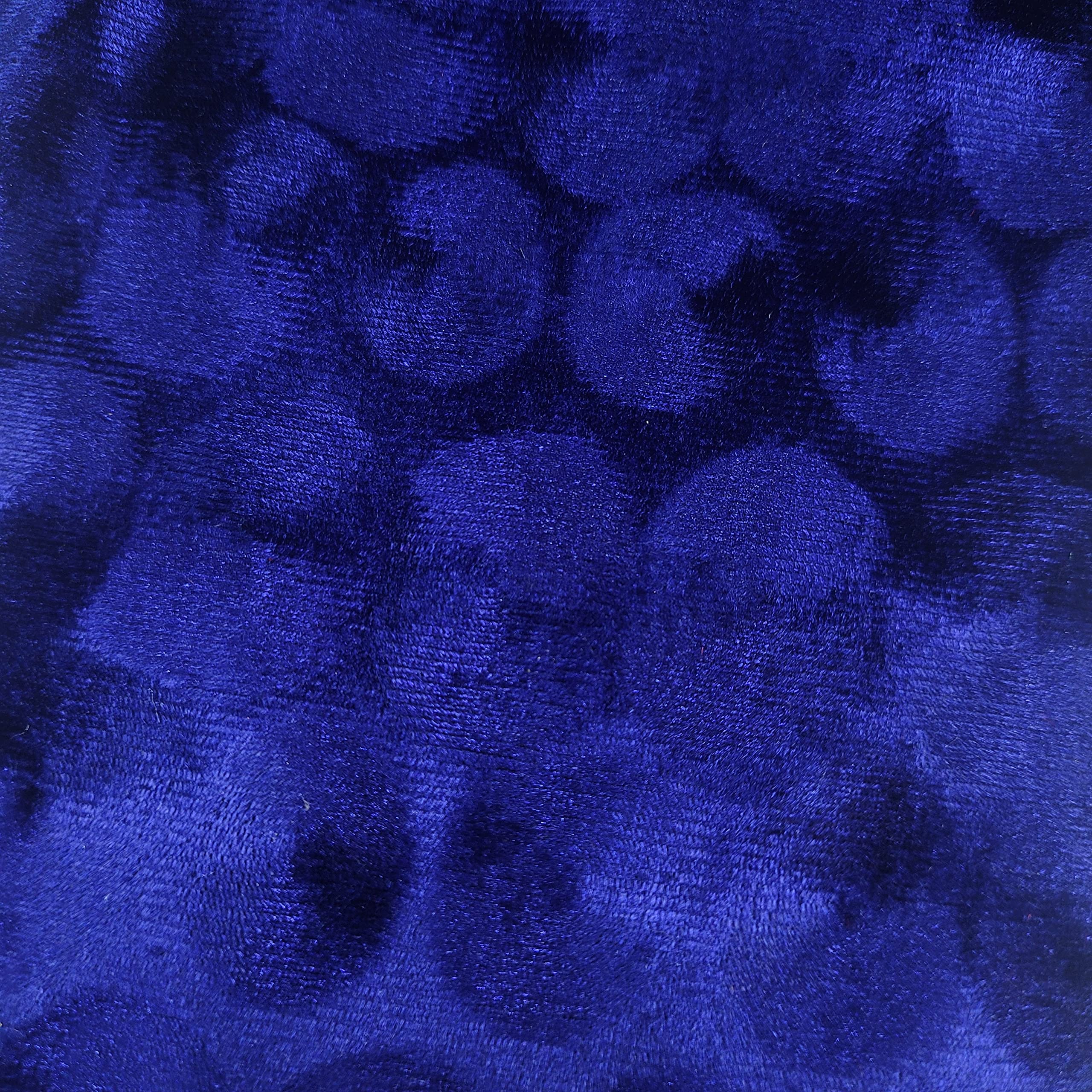 Luxurious Quality Soft Stretch Marble Crush Velvet Dress Craft Fabric Material Suitable for Home Decor, Curtains, Upholstery & More 58" - 150 cm Wide Sold As Pre - Cut Lengths (Royal (BB, 1 Meter)