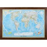Mapa Mundial Ejecutivo Wayfarer 24''x36'' Con Chinchetas: Planifica Tus Viajes Y Sueños En Grande