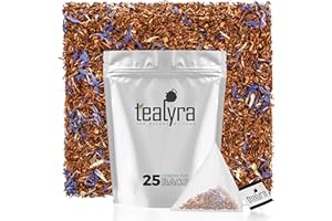 Tealyra - Rooibos Earl Grey - 25 Bags - Caffeine-Free - Herbal Loose Leaf Tea - Red Bush Tea with Bergamot oil - Claming and Relaxing Blend - Pyramids Style Sachets…