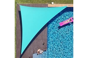 ColourTree 12' x 12' x 17' Turquoise Right Triangle CTAPRT12 Sun Shade Sail Canopy Mesh Fabric UV Block UPF50 - Commercial Heavy Duty - 190 GSM - 3 Years Warranty (We Make Custom Size)