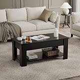 Blisswood Lift Top Coffee Table with Storage Black 60kg Load 15mm Wood view 7