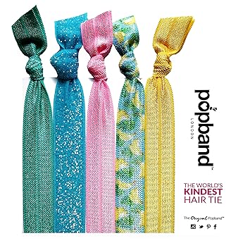 Popbands Hair Bands Crease Free Hair Ties Banana Split Pack Of