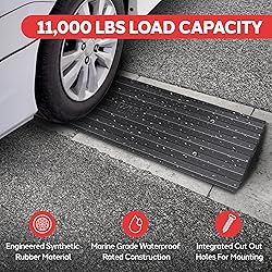 Pyle Car Driveway Curb Ramp - Heavy Duty Rubber