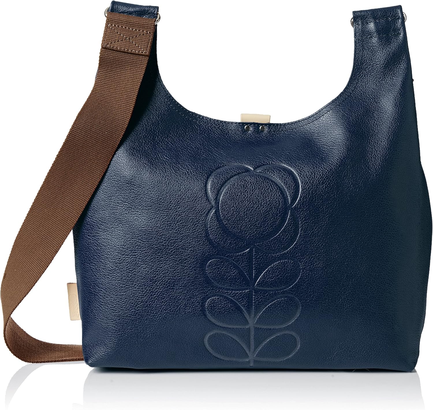 Orla Kiely Women's Embossed Flower Leather Midi Sling Bag Shoulder Bag