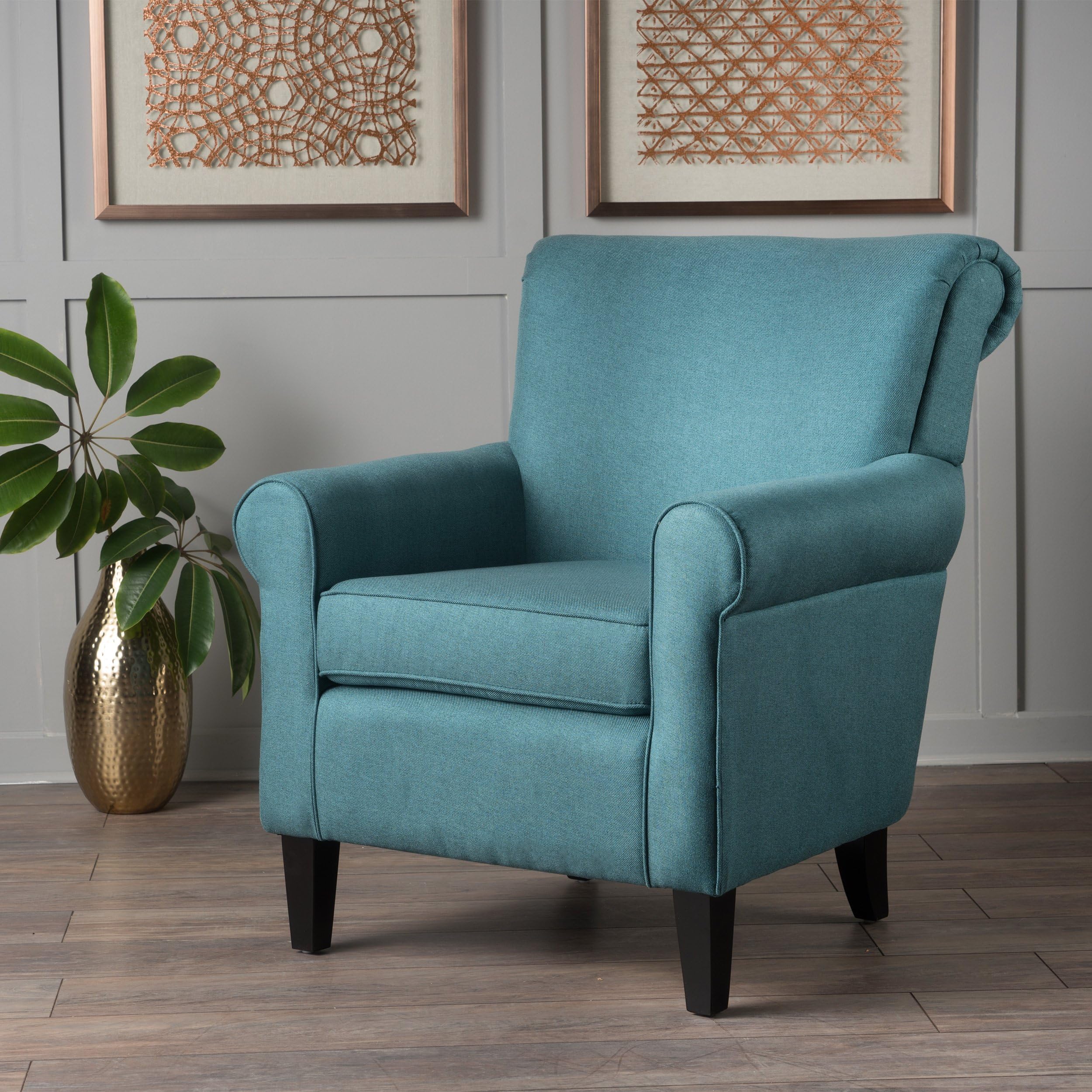Christopher Knight Home Roseville Fabric Club Chair, Dark Teal