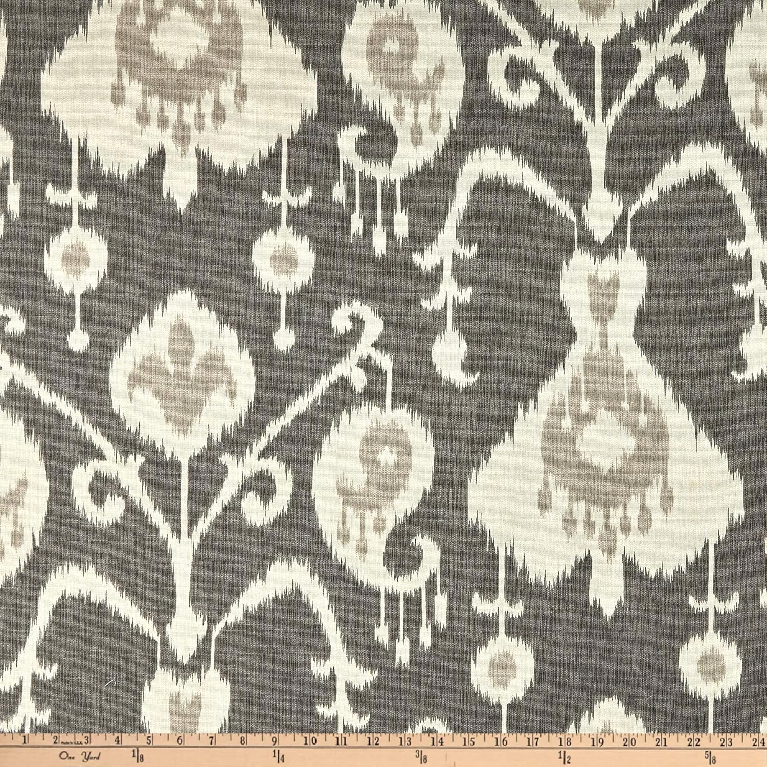 Magnolia Home Fashions UO-170 Java Ikat Pewter Fabric by the Yard