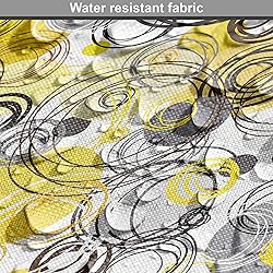 Ambesonne Grey and Yellow Fabric by The Yard, Hand