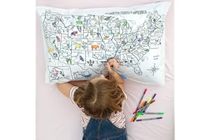 Coloring Pillowcase for Kids – Reusable DIY Pillow Cover with Washable Markers, Educational Arts & Crafts Activity for Boys & Girls, Fun Gift for Creative Play, Machine Washable - eatsleepdoodle