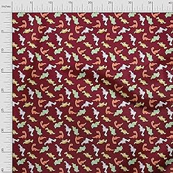oneOone Cotton Poplin Twill Maroon Fabric Colorful