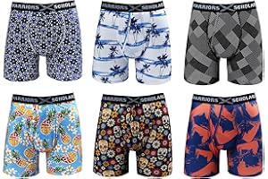 Warriors & Scholars | Mens Boxer Briefs | Boxer Briefs for Men Pack of 6 | Mens Boxer Briefs Underwear | Boys Boxer Briefs