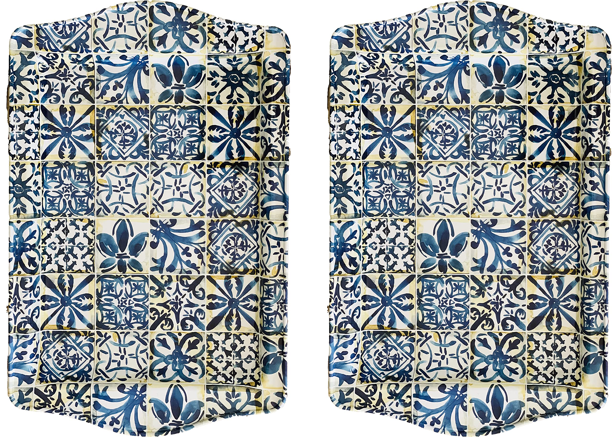 Totally Turkish Premium Design Small Serving Tray – Twin Pack of Trays with Gift Box, Decorative Serving Plates for Cups, Drinks, Bowls. 25 x 16 cm. Ideal Surface tidier for Household Items (Istanbul)