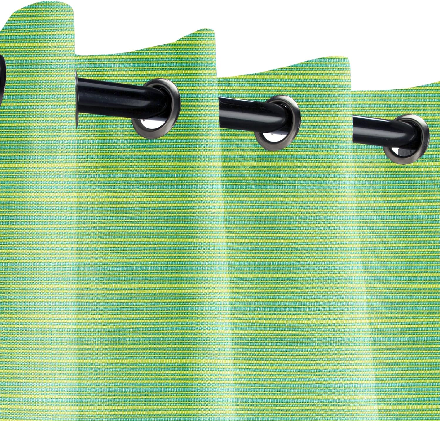 Sunbrella Dupione Oak Outdoor Curtain with Nickel Grommets 50 in. Wide x 84 in. Long