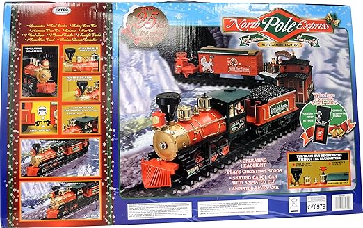 eztec 37260 g scale north pole express christmas train set