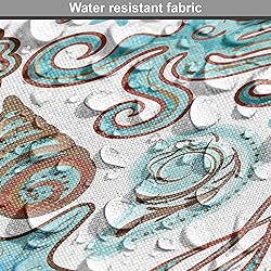 Ambesonne Crabs Fabric by The Yard, Illustration of