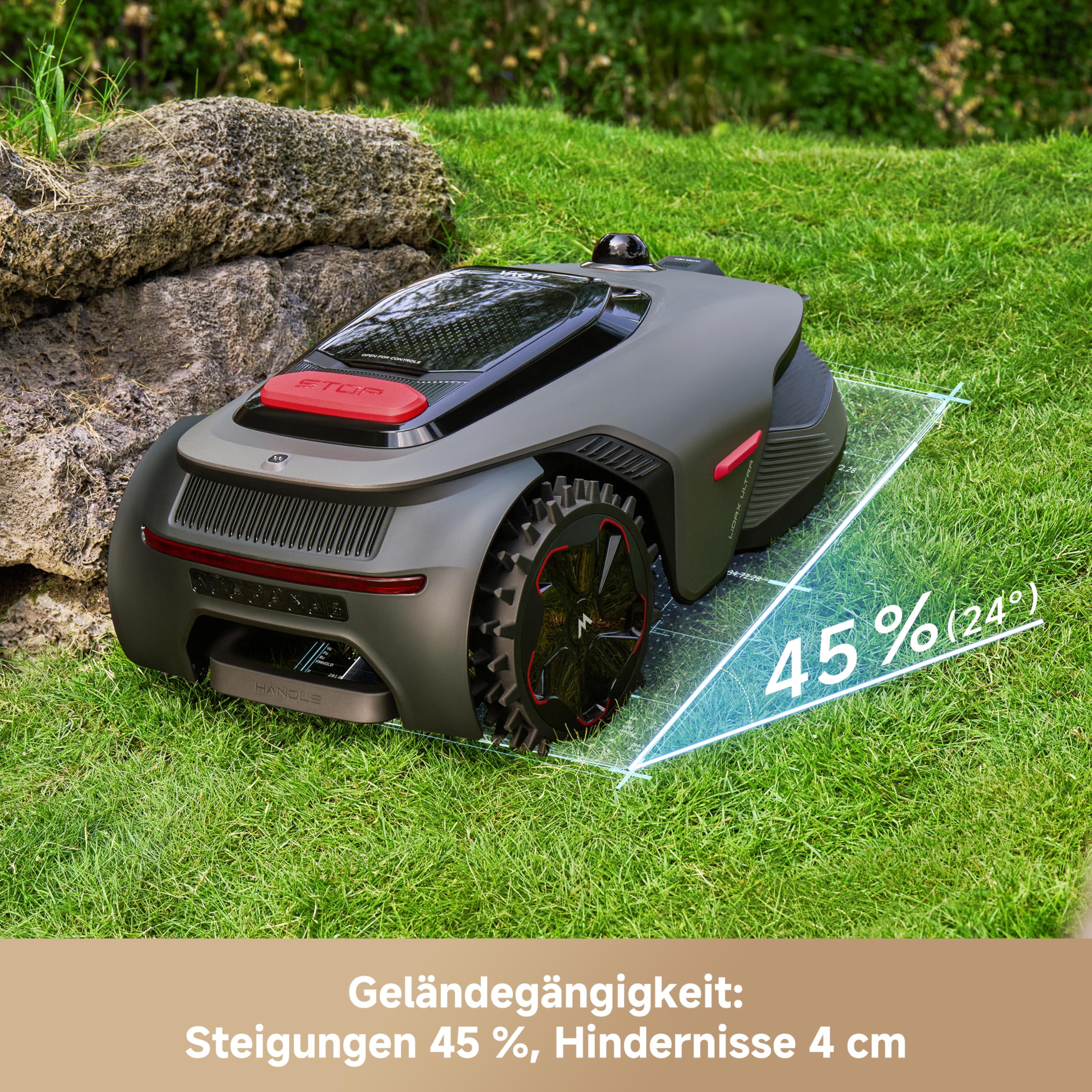 MOVA LiDAX Ultra 800 Mähroboter ohne Begrenzungskabel, Empf. 800 m², ohne RTK & automatische Kartenerstellung per 3D-LiDAR mit 360° & AI Vision, 5 cm Kantenschnitt, effiziente Wegeplanung in U-Form 8