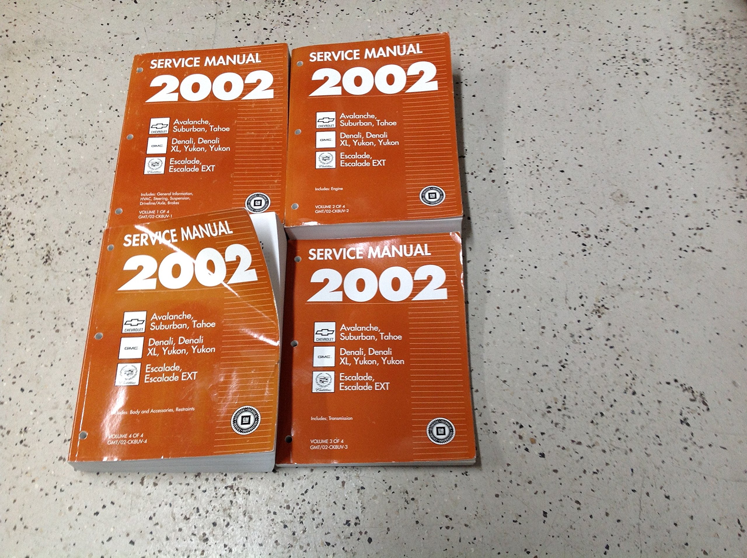 2002 Chevy AVALANCHE TAHOE YUKON SUBURBAN TRUCK ESCALADE Repair Workshop  Service Shop Manual SET Paperback – 2002