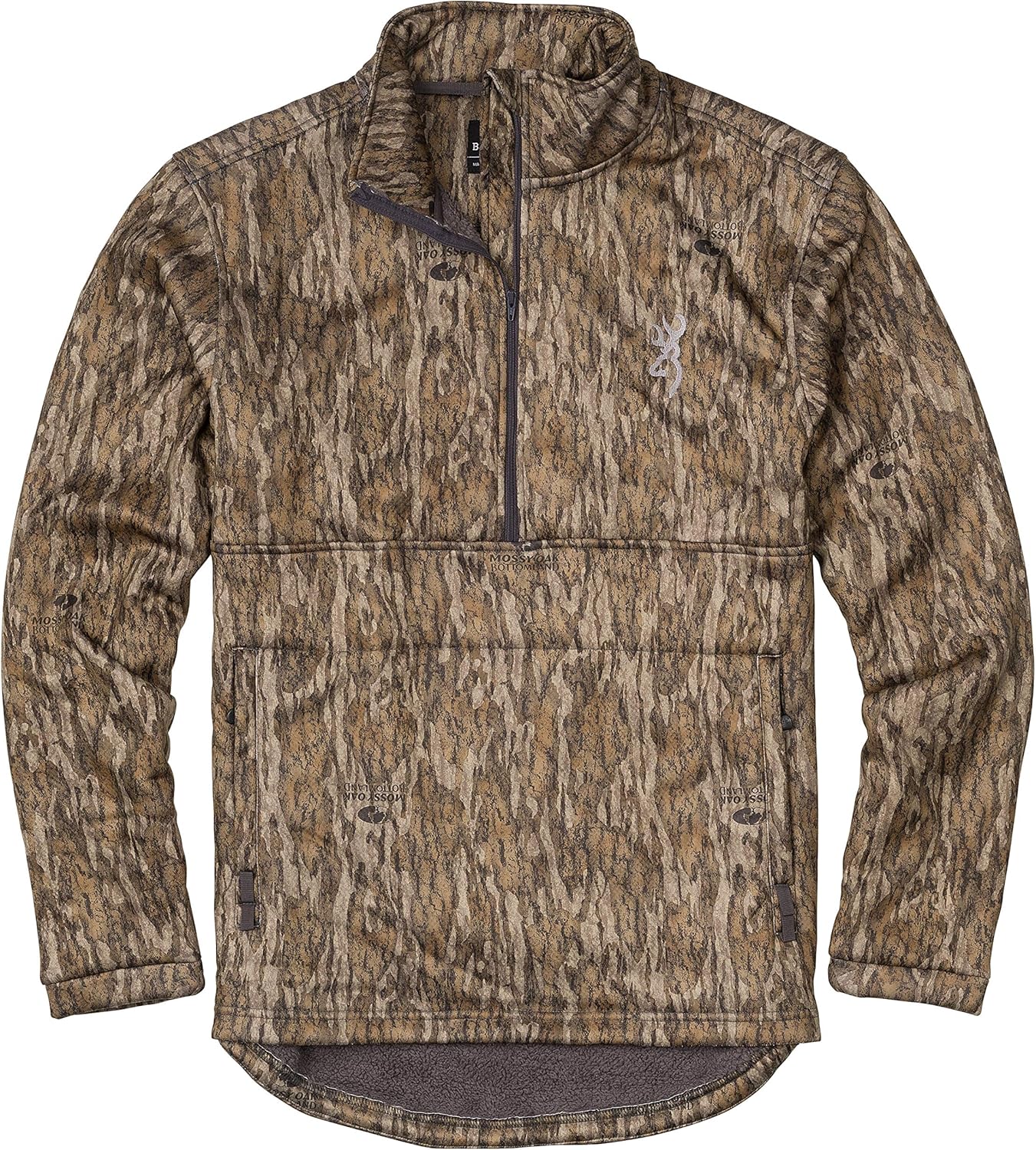 Amazon.com : Browning Wicked Wing 1/4 Zip High Pile Fleece Jacket - Mossy Oak Bottomland Camo 