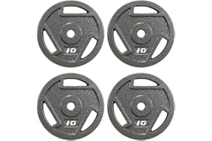 Signature Fitness Cast Iron Plate Weight Plate for Strength Training and Weightlifting, Olympic or Standard, Multiple Sizes