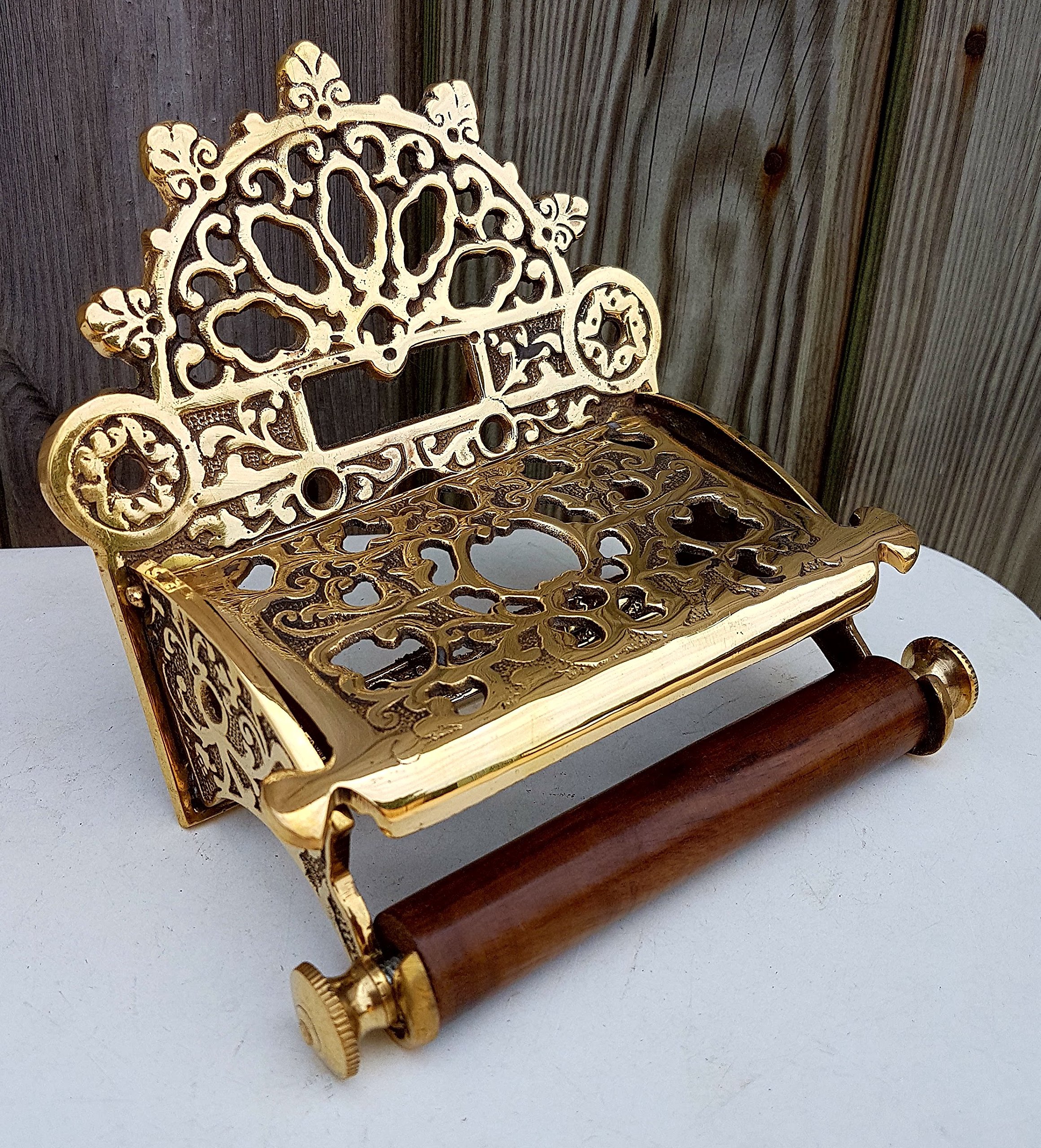 Assorted Collections Toilet Paper Holder – Solid Brass Victorian Style Wall Mounted - Toilet Loo Roll Holder - Novelty