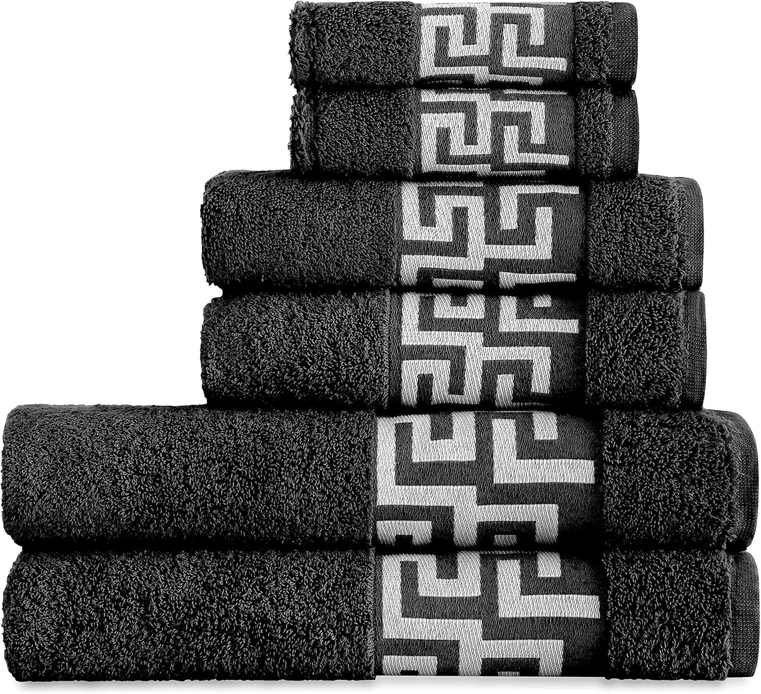 Vipalia Juego de Toallas de baño 6 Piezas. Calidad Rizo Algodon Egipcio