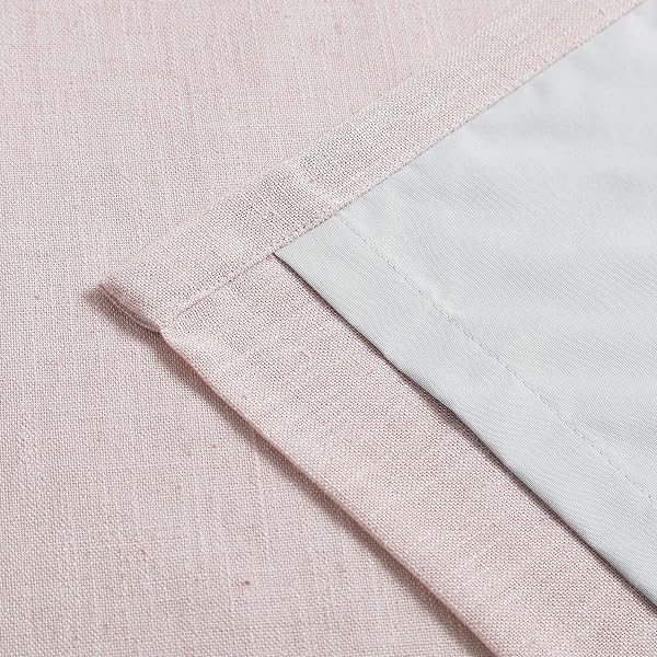 102 INCHES SOFT PINK PINCH PLEATED FULL BLACKOUT CURTAINS LINEN BLEND ROOM DARKENING WINDOW CURTAINS FOR LIVING ROOM BEDROOM THERMAL INSULATED PINCH PLEAT DRAPES BACK TAB WITH HOOKS 40″ W X 102″ LX2
