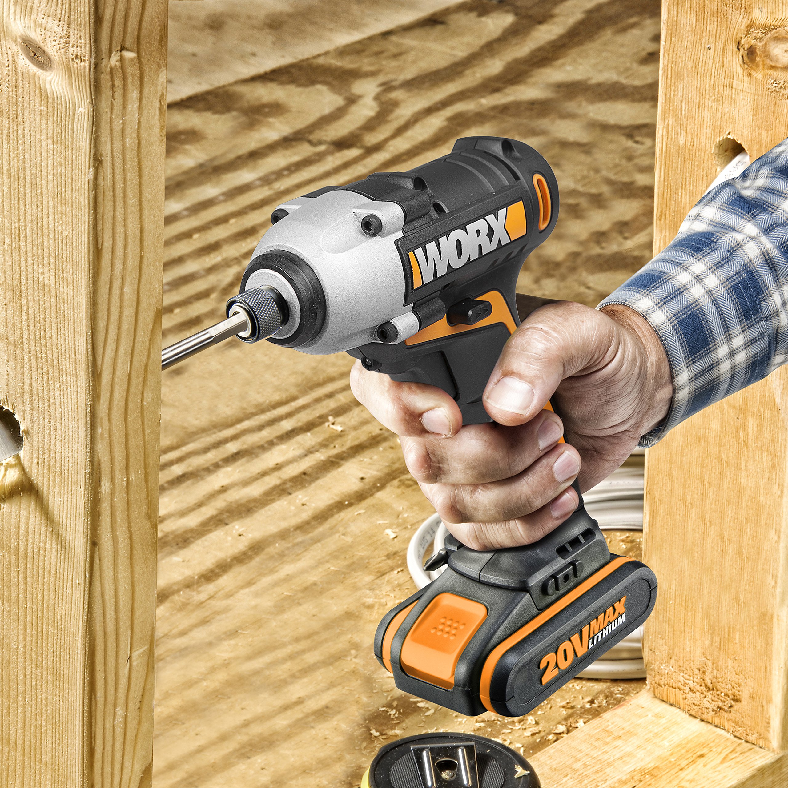 WORX WX290.2 18V 20V MAX Cordless Impact Driver with 2.0 Ah Battery