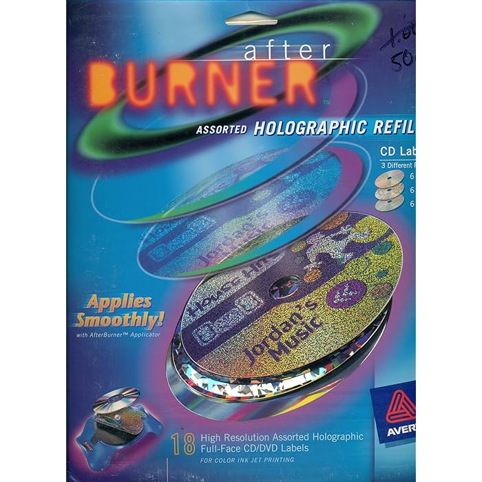 Buy Avery Afterburner Assorted Holographic CD Label Refills ...