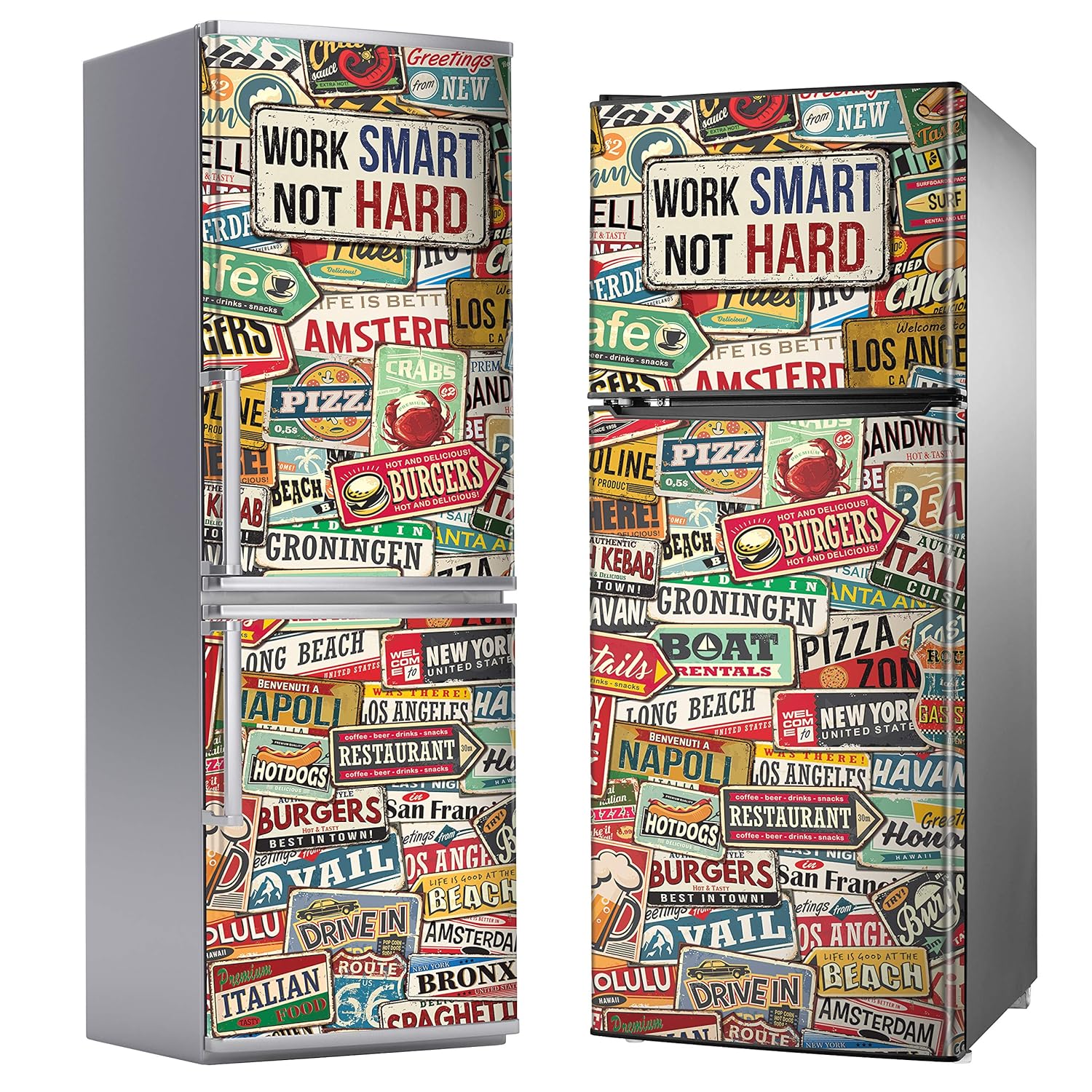 MEGADECOR Vinilo Adhesivo Decorativo para Nevera con Diseño de ...