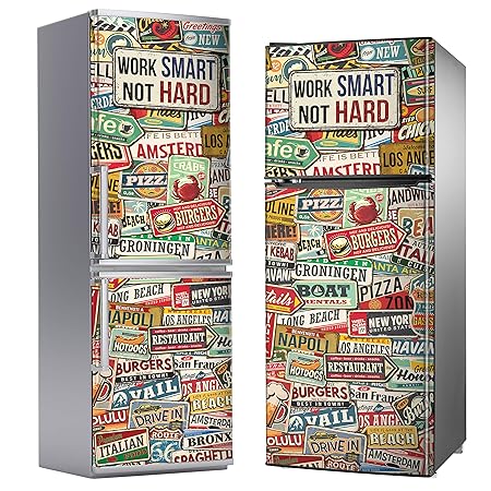 MEGADECOR Vinilo Adhesivo Decorativo para Nevera con Diseño de ...