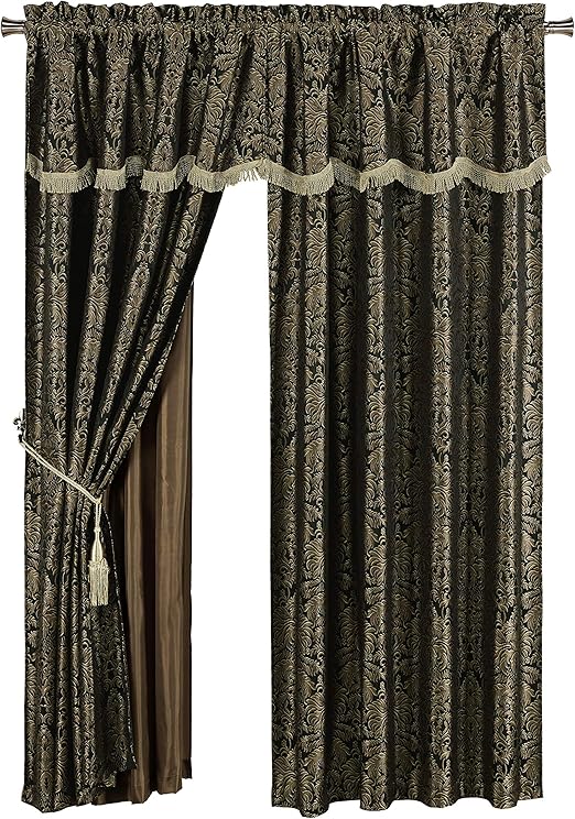 Amazon Com Sterling Creek Valencia 4 Piece Black Gold Floral