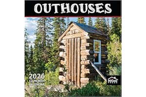 MICASA PRESS Outhouses 2026 Wall Calendar 12 Month | 12" x 24" Open | Thick & Sturdy Paper | Holiday Gift | Funny Calendar 2026