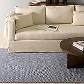 Martha Stewart x SAFAVIEH Area Rug Collection - 4' x 6', Blue & Grey, Flat Weave Cotton, Ideal for Living Room, Foyer, Bedroo