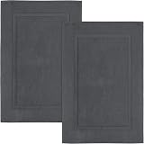Utopia Towels Bath Mats 53 x 86 cm 100% Cotton Pack of 2 Grey view 1