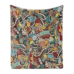 Ambesonne Hipster Throw Blanket, Cinema Items