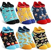 MOGGEI Kids Boys Ankle Socks Low Cut No Show Funny Cartoon Fun Cute Novelty Cotton Socks 6 Pairs