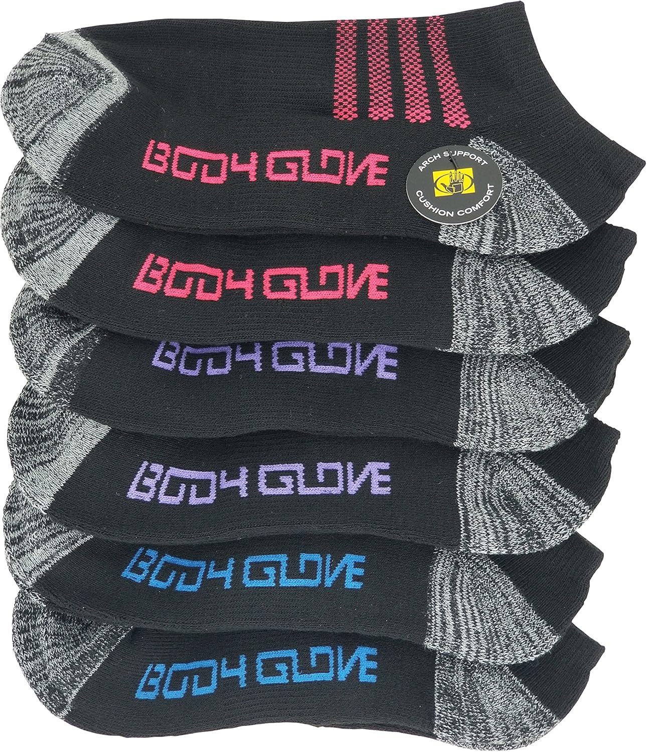 Body Glove Ladies low cut Socks, Color BlackMulti, Sock