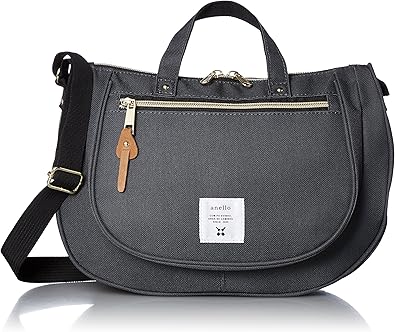 Amazon アネロ ショルダーバッグ ポリキャンバス オーバルミニショルダーバッグ At B1229 チャコールグレー ショルダーバッグ