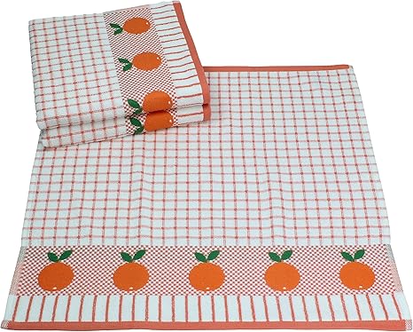 Betz Juego de 3 paños de cocina de rizo (50 x 50 cm, 100% algodón), color naranja