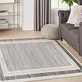 Nourison Home Serenity Home Grey Ivory 3'11" x 5'11" Area Rug - Easy Clean, Non Shedding, Bed Room, Living Room, Dining Room,