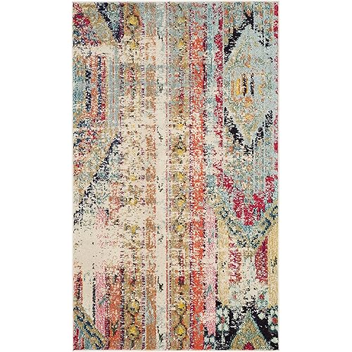 Safavieh Monaco Collection MNC222F Boho Chic Tribal Distressed Accent Rug, 2'2" x 4', Multi