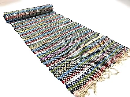 Second Nature Online Tappeto Runner Di Cenci Cotone Indiano Chindi Riciclato 60 X 245 Cm Multicolore