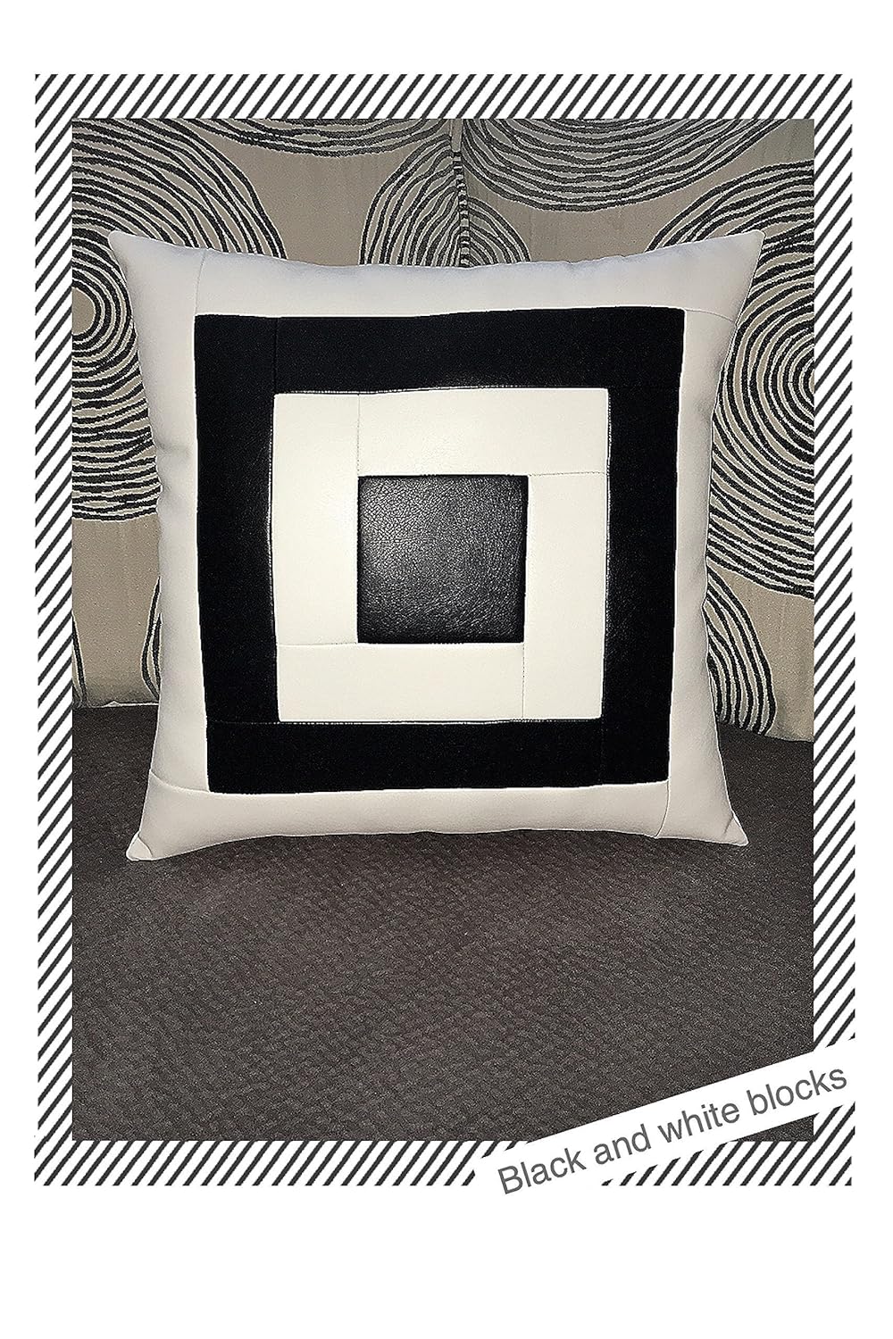 Amazon Com Black And White Accent Decorative Faux Leather Throw