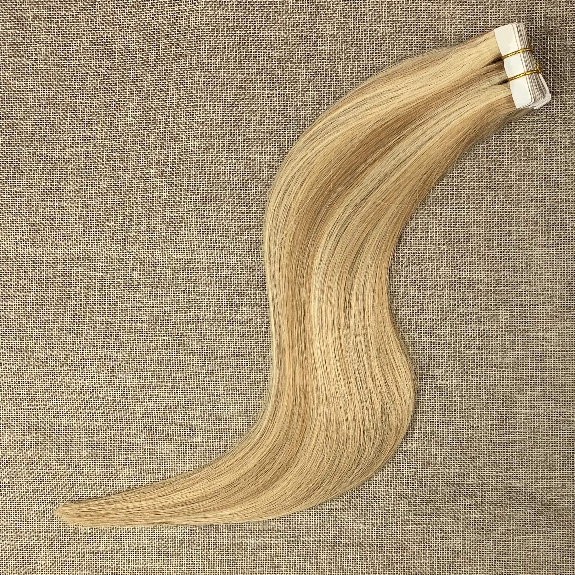 Komorebi #27/613 Honey Blonde And Bleach Blonde-20Inch Skin Weft Professional Hair Extensions Ombre Tape in Extensions Two-Town Colors 20Pcs 40 Gram Remy Hair Tape in Extensions