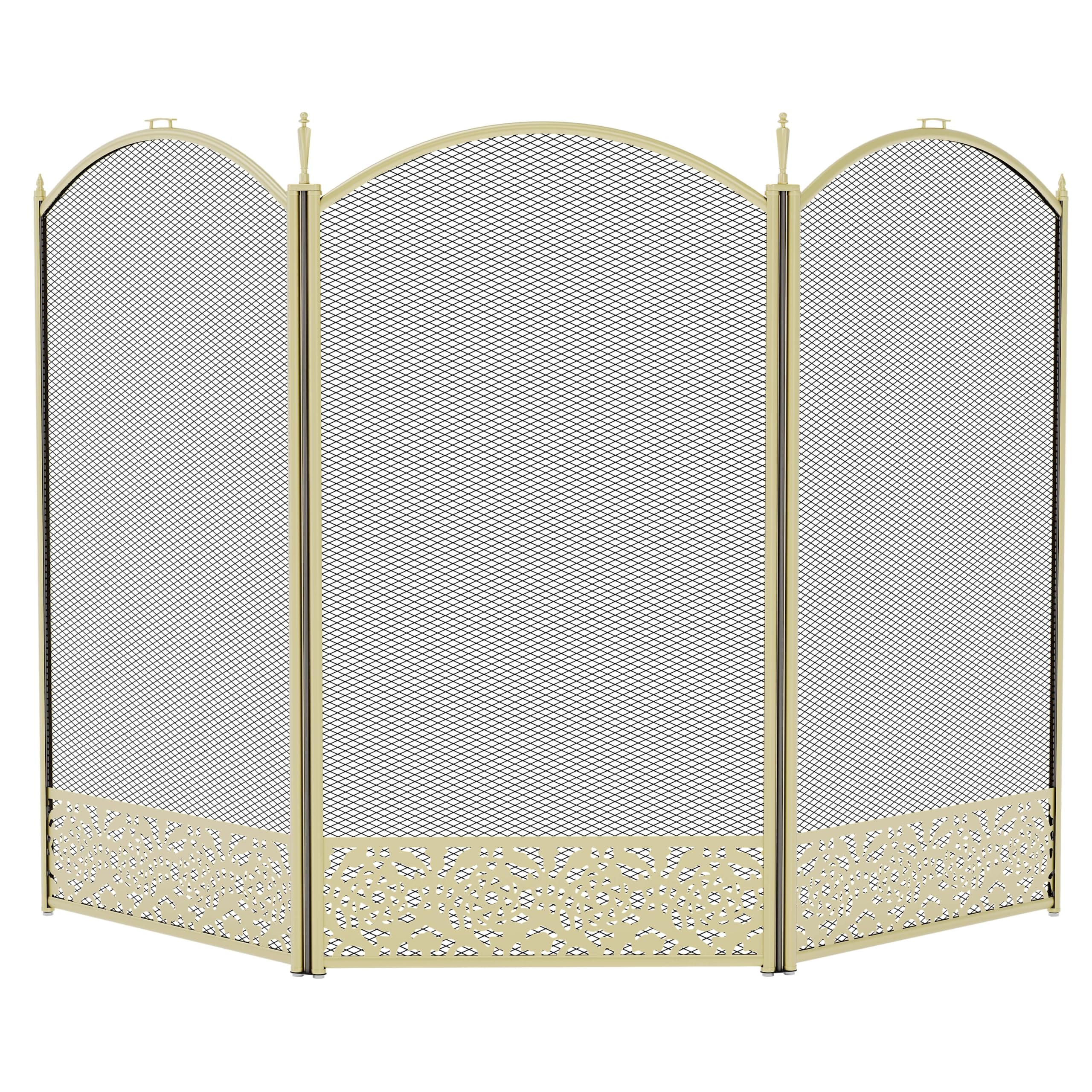 Fire Vida Ingleton Fire Screen/Spark Fire Guard, Metal, Brass