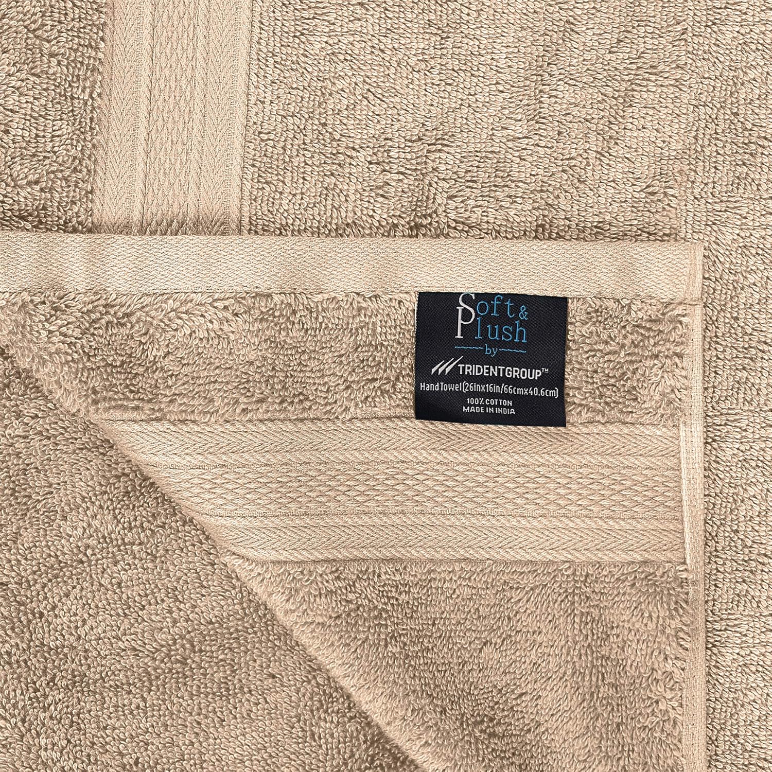 TRIDENT Soft and Plush, 100% Cotton, Highly Absorbent, Bathroom Towels, Super Soft, 6 Piece Towel Set (2 Bath Towels, 2 Hand Towels, 2 Washcloths), 500 GSM, Acorn: Kitchen & Dining