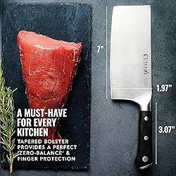 Cutluxe Cleaver Knife - 7" Meat Cleaver, Butcher