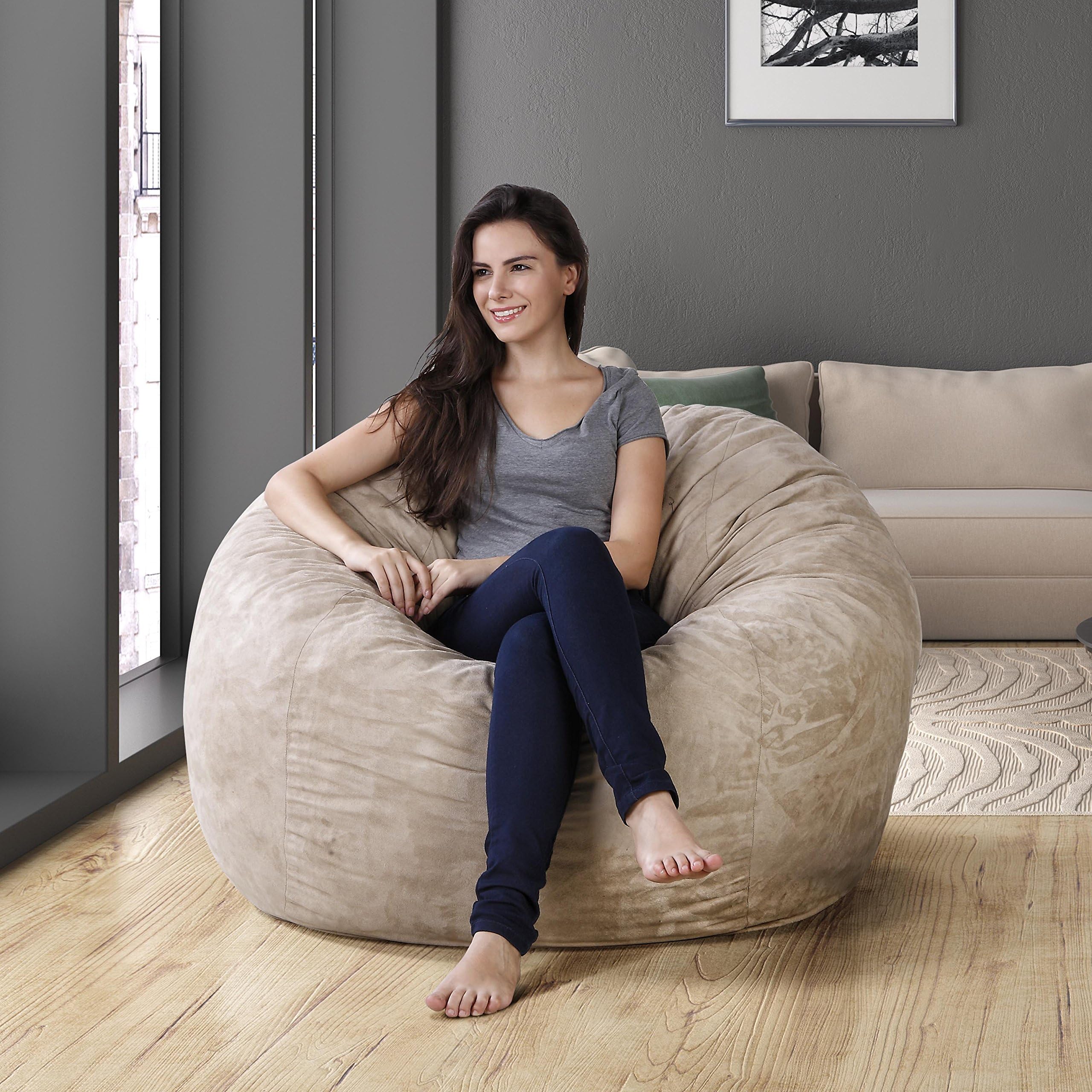 Original Panda Sleep XL Bean Bag in Comfort Suede, Sand Dune (4-Foot)