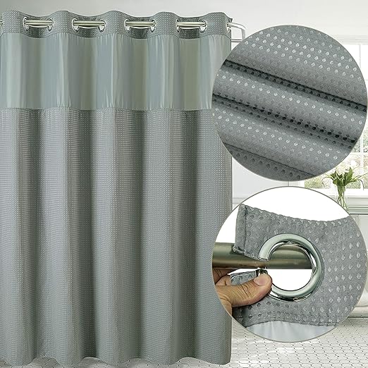 Amazon Com Conbo Mio Hookless Shower Curtain With Snap In Liner